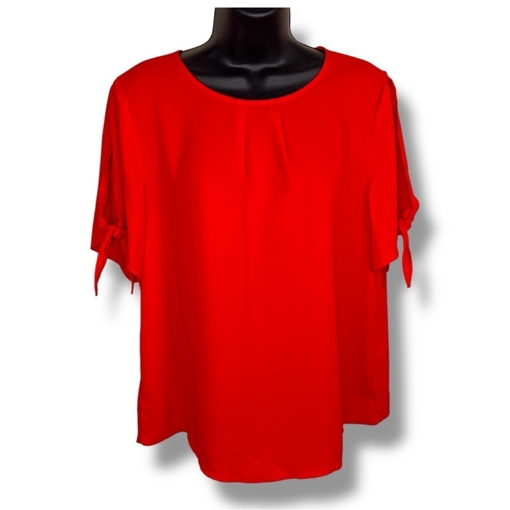 Medium Red Short Sleeve Blouse Shein Retro Classic Roomy Fit